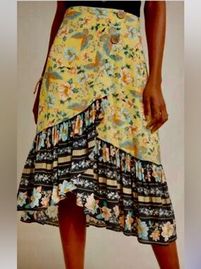 Farm Rio Hedi Floral Wrap Skirt